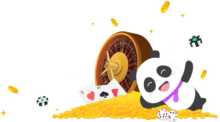 Casino illustration with panda